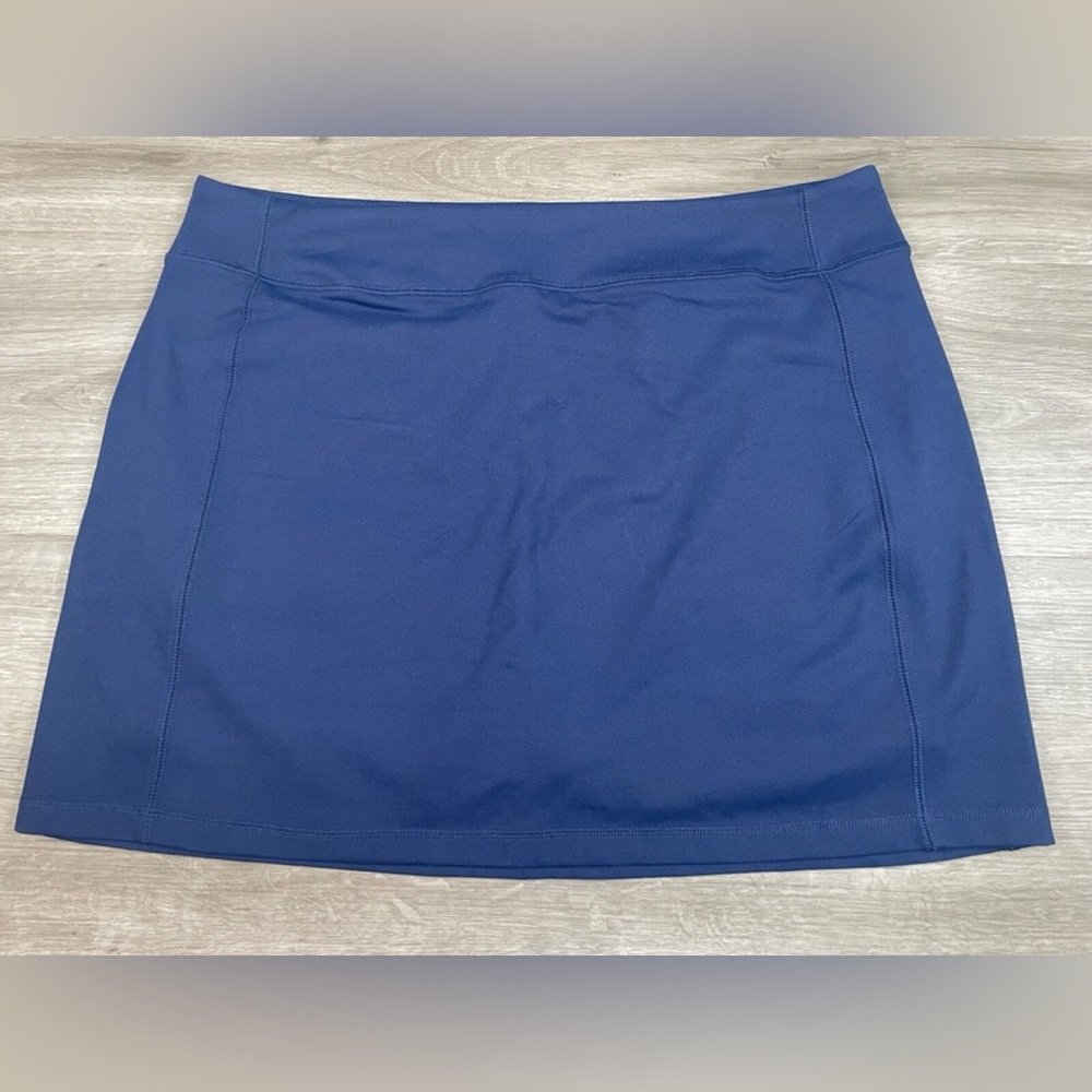 Lands End Skort Skirt Womens Size Large 14-16 Short Navy Blue Stretch Lands' End